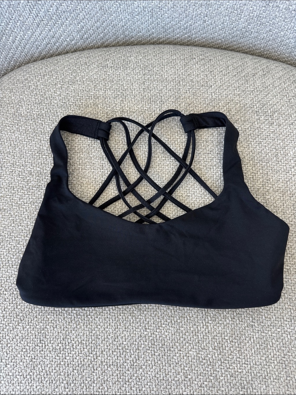 Strappy Crisscross Back Black Sports Bralette